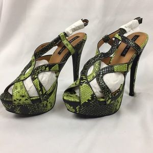 lime green and black heels